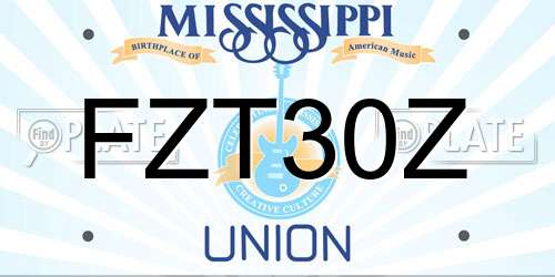 FZT30Z Mississippi License Plate
