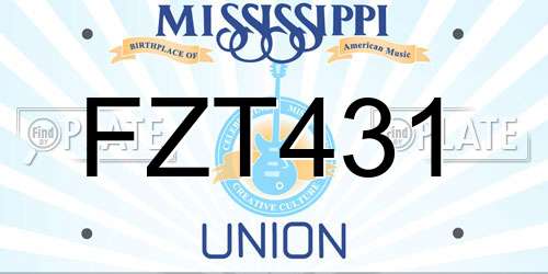 FZT431 Mississippi License Plate