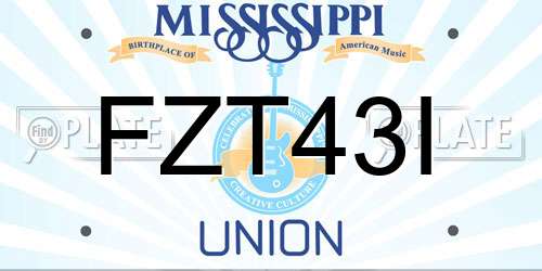 FZT43I Mississippi License Plate