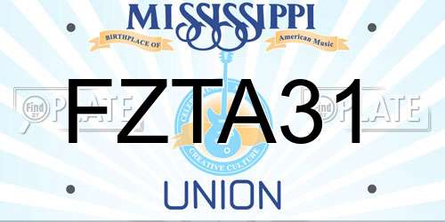 FZTA31 Mississippi License Plate