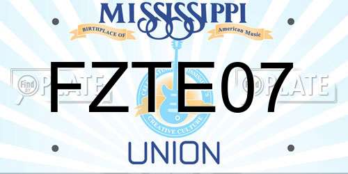 FZTE07 Mississippi License Plate