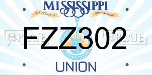 FZZ302 Mississippi License Plate