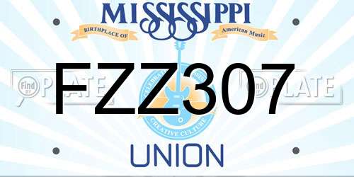 FZZ307 Mississippi License Plate