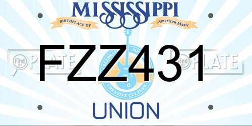 FZZ431 Mississippi License Plate
