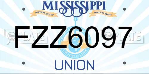 FZZ6097 Mississippi License Plate