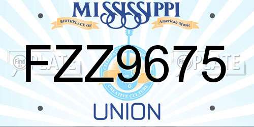 FZZ9675 Mississippi License Plate