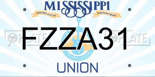 FZZA31 Mississippi License Plate