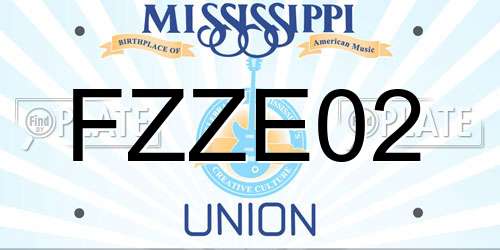 FZZE02 Mississippi License Plate