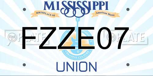 FZZE07 Mississippi License Plate