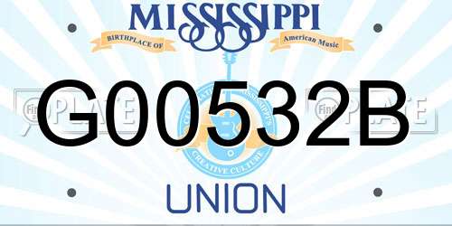 G00532B Mississippi License Plate