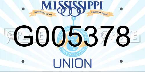 G005378 Mississippi License Plate