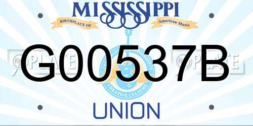 G00537B Mississippi License Plate
