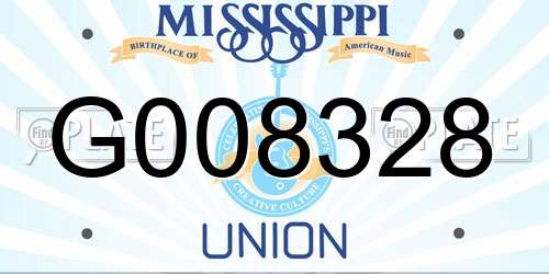 G008328 Mississippi License Plate
