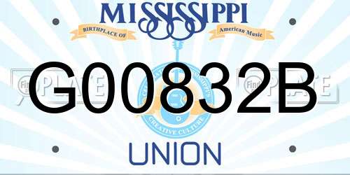 G00832B Mississippi License Plate