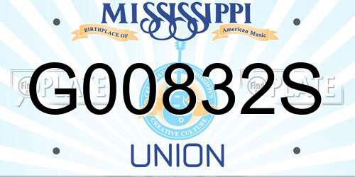 G00832S Mississippi License Plate