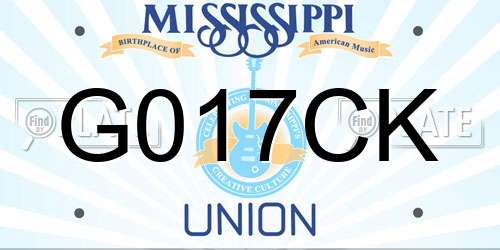 G017CK Mississippi License Plate