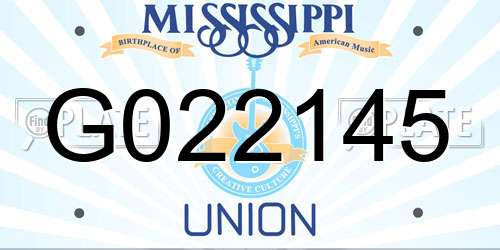 G022145 Mississippi License Plate