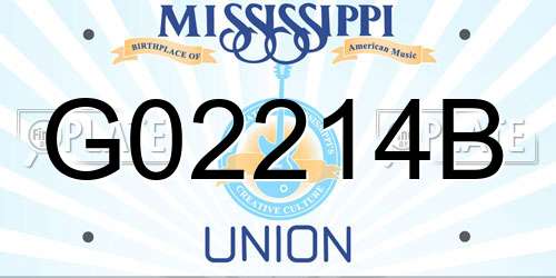 G02214B Mississippi License Plate