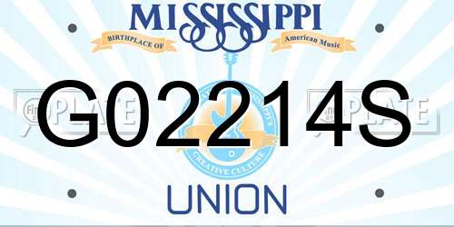 G02214S Mississippi License Plate