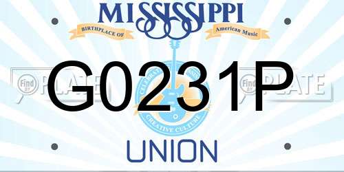 G0231P Mississippi License Plate