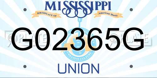 G02365G Mississippi License Plate