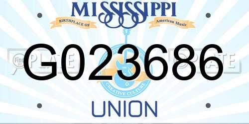 G023686 Mississippi License Plate