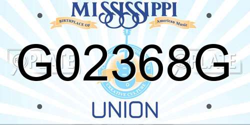 G02368G Mississippi License Plate