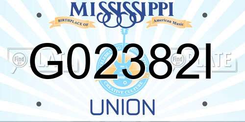 G02382I Mississippi License Plate