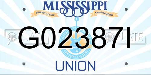 G02387I Mississippi License Plate