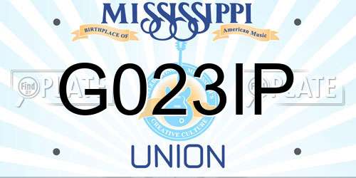 G023IP Mississippi License Plate