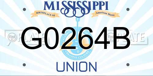 G0264B Mississippi License Plate