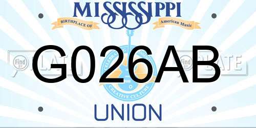 G026AB Mississippi License Plate