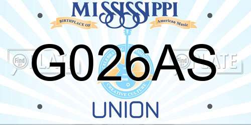 G026AS Mississippi License Plate