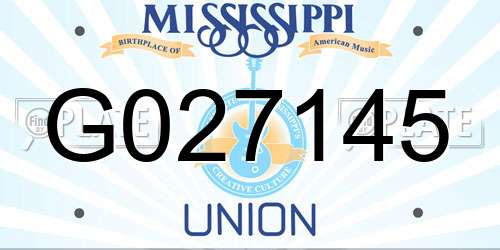 G027145 Mississippi License Plate