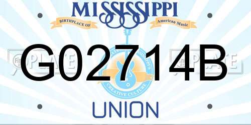 G02714B Mississippi License Plate