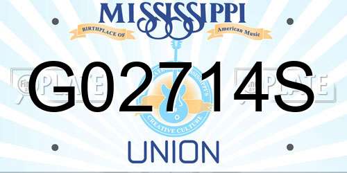 G02714S Mississippi License Plate