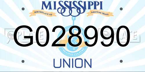G028990 Mississippi License Plate