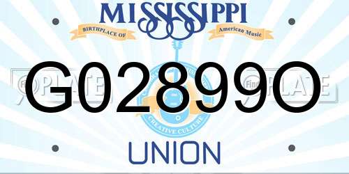 G02899O Mississippi License Plate