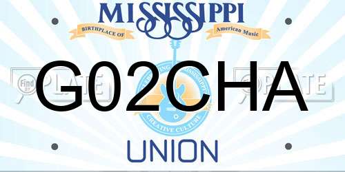 G02CHA Mississippi License Plate