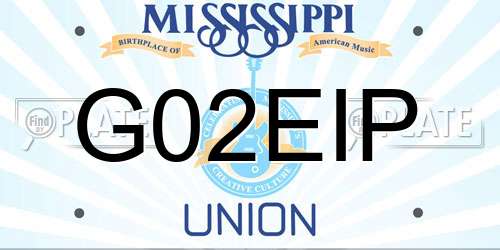 G02EIP Mississippi License Plate