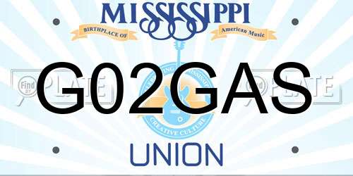G02GAS Mississippi License Plate