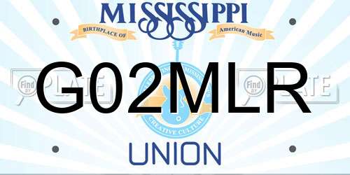 G02MLR Mississippi License Plate