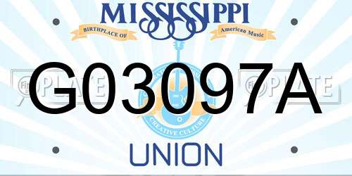 G03097A Mississippi License Plate