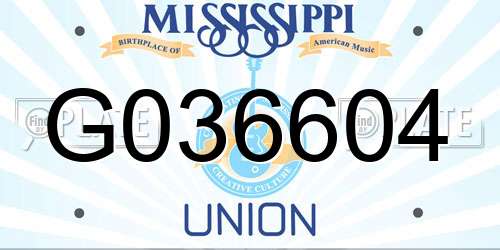 G036604 Mississippi License Plate