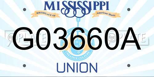 G03660A Mississippi License Plate