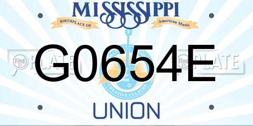 G0654E Mississippi License Plate