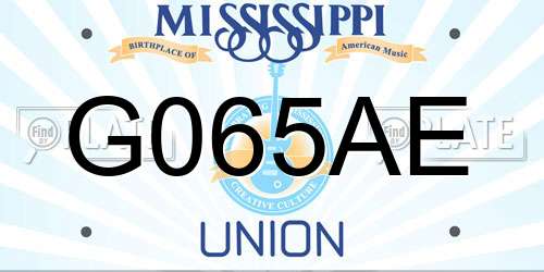 G065AE Mississippi License Plate