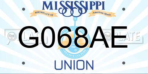 G068AE Mississippi License Plate