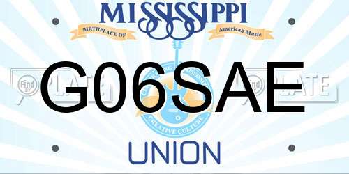 G06SAE Mississippi License Plate