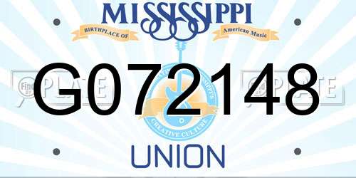 G072148 Mississippi License Plate